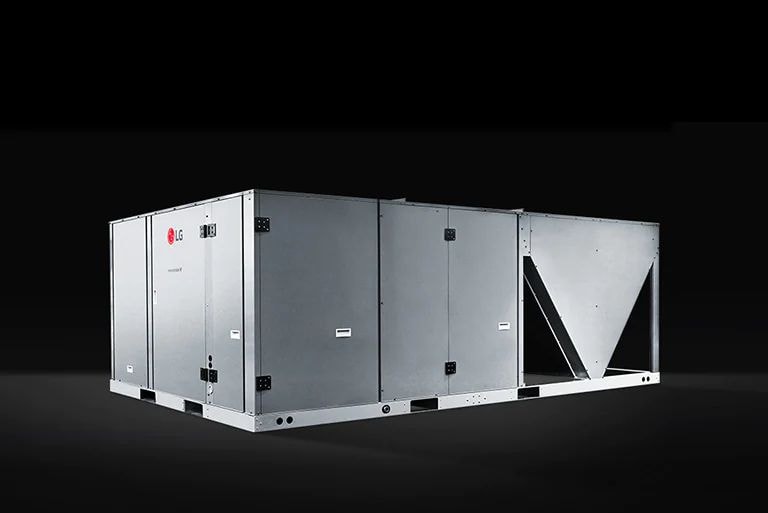 Calentador de gran capacidad en un espacio negro.