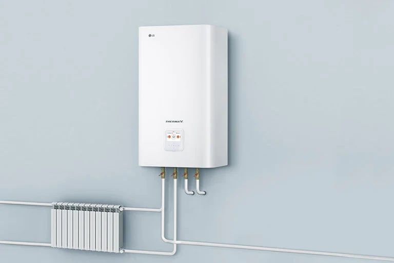 Caldera instalada en la pared.