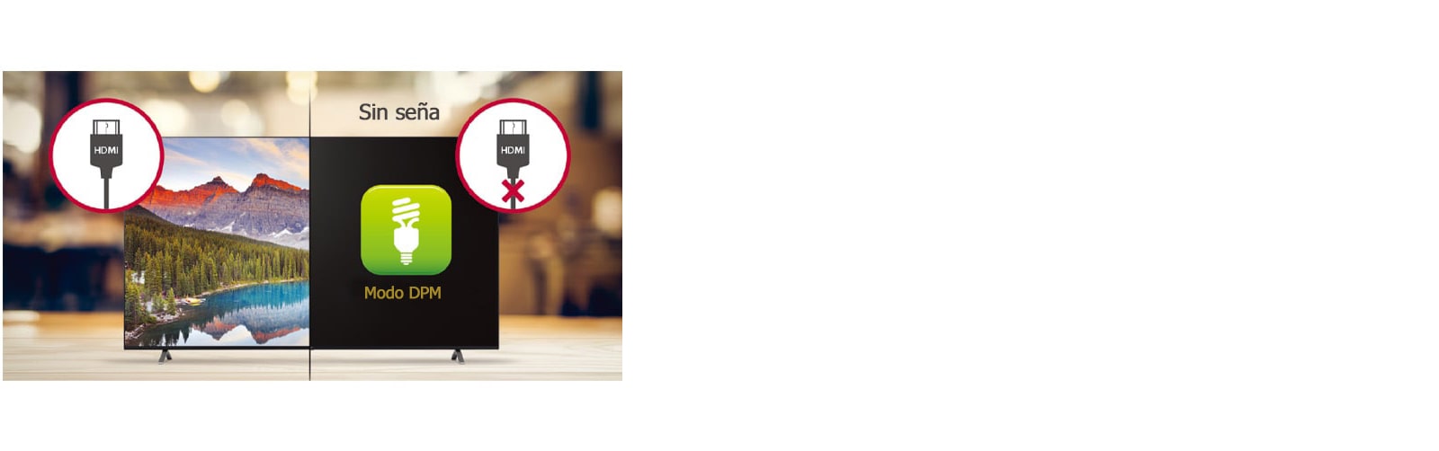 Solo se enciende cuando hay señal y se apaga cuando no hay ninguna señal en el modo DPM.