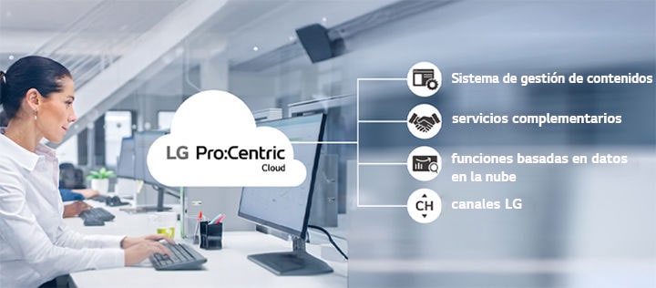 La mujer está trabajando a través de Pro:Centric Cloud.