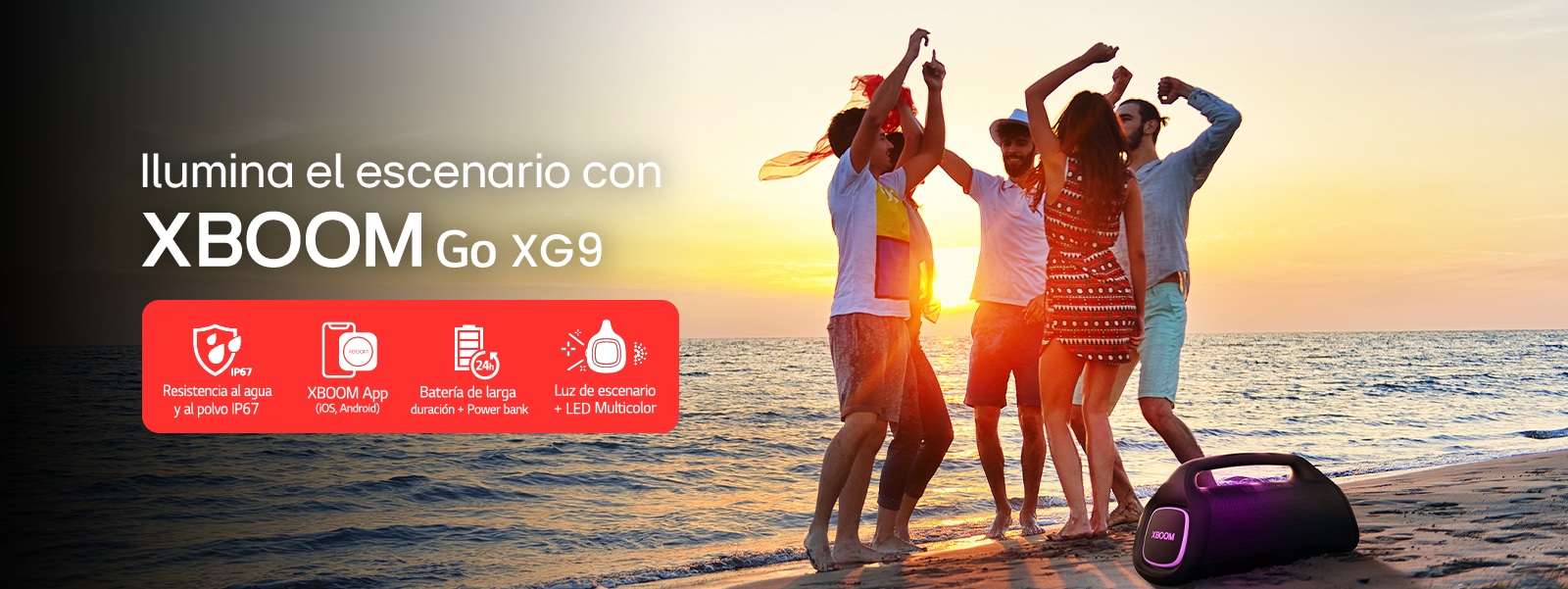 Disfruta del sonido excepcional y portátil de los parlantes Bluetooth XBOOM Go