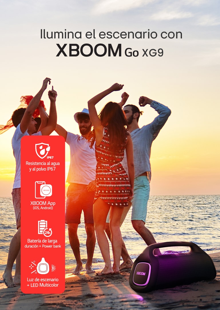 Disfruta del sonido excepcional y portátil de los parlantes Bluetooth XBOOM Go
