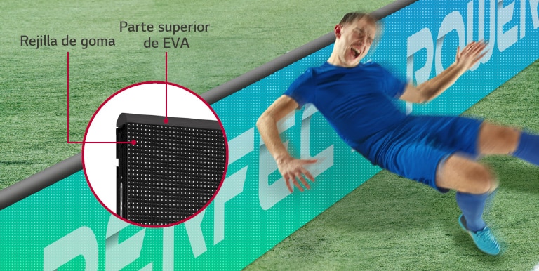 La serie GPEJ instalada en el campo del estadio consta de rejillas de goma y una parte superior de EVA, por lo que se evita que los jugadores sufran lesiones graves incluso si golpean el LED.