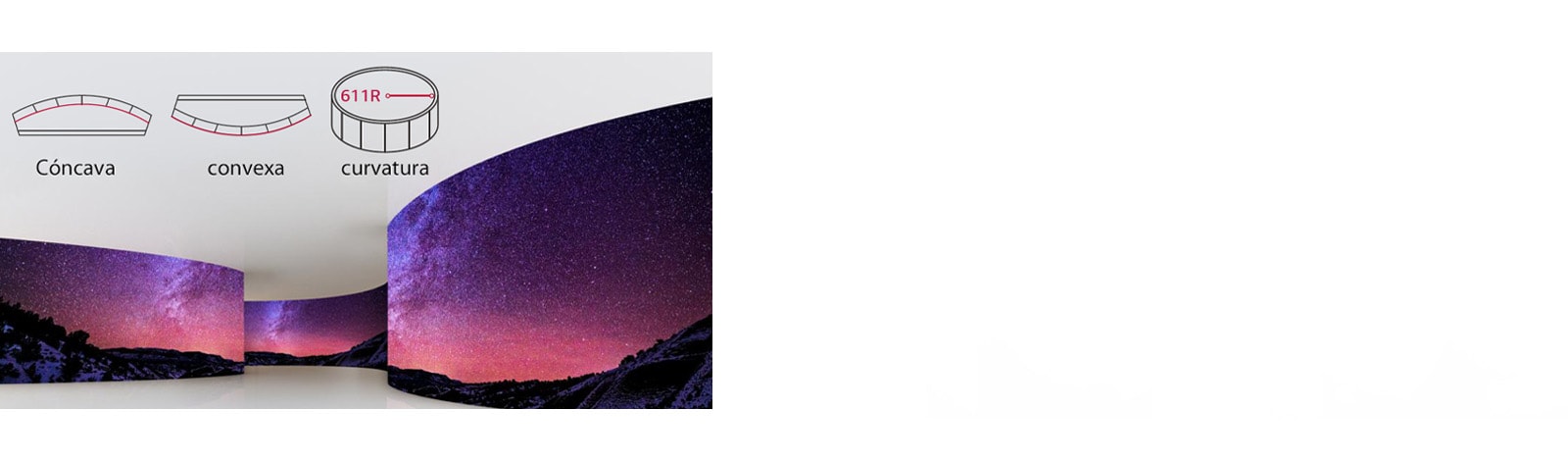 Ambos Walls del pasillo interior son curvas y los LED están instalados a lo largo de toda la pared.