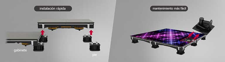 It is easy to install LFCL by simply fixing the cabinet with the footer, and the magnets attached to the LED module allow for easy maintenance with the screen on.