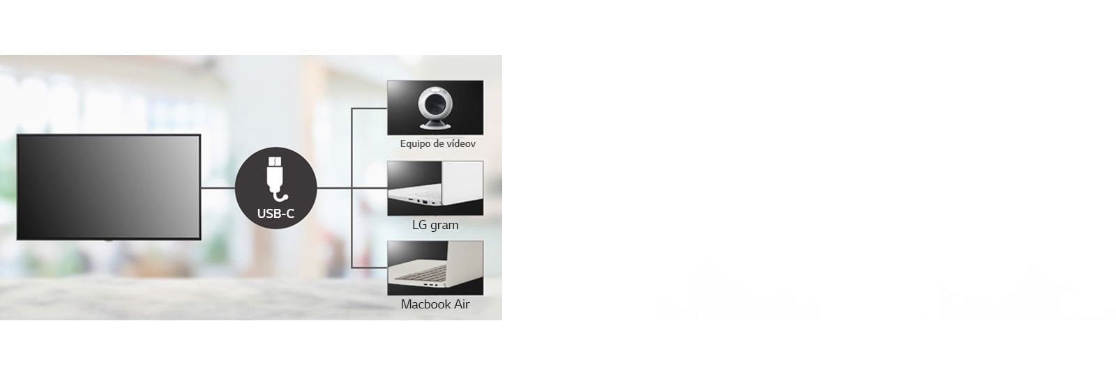 La serie UH7J-H es compatible con el tipo USB-C y puede conectarse fácilmente a equipos de vídeo y ordenadores portátiles.
