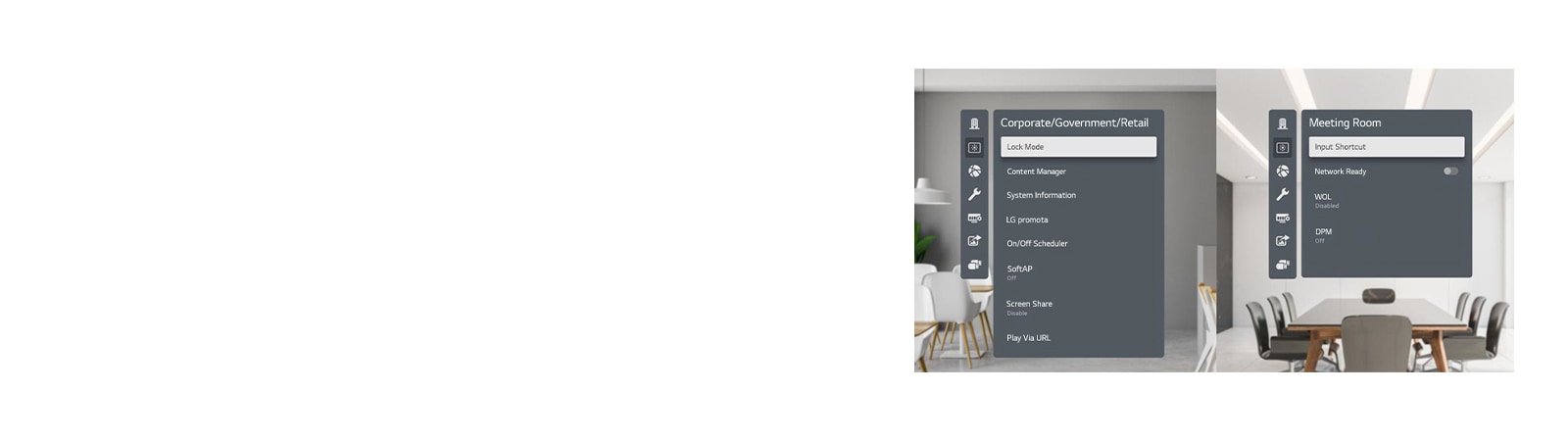 Fácil configuración del menú para las necesidades verticales