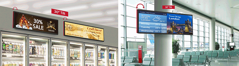 Ángulo personalizable para adaptarse al nivel de los ojos del cliente