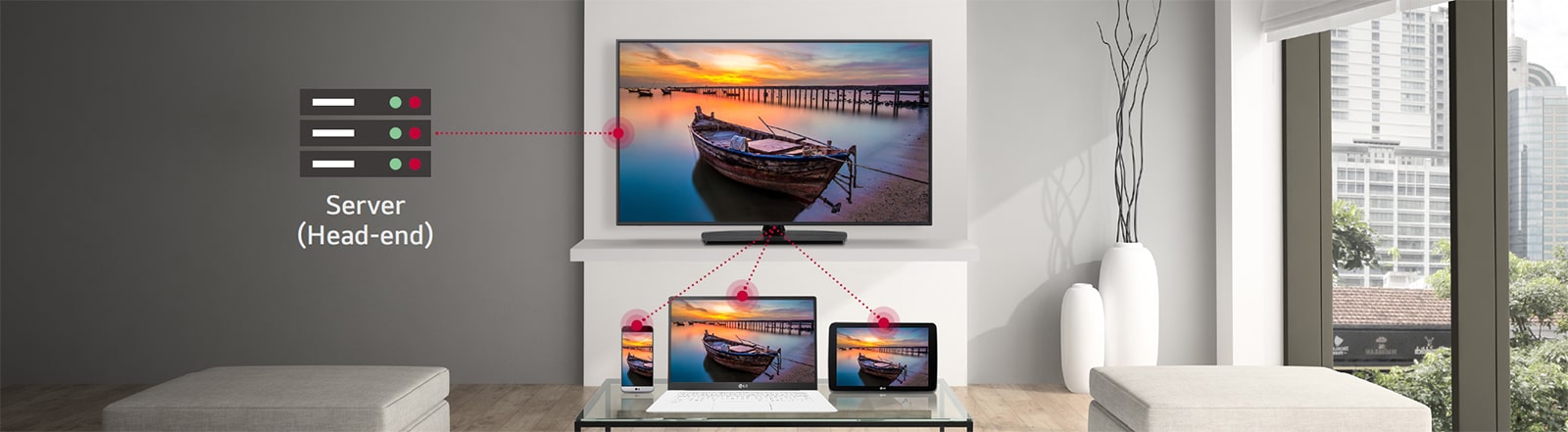 Escuchar música por los altavoces del televisor conectándolo con un teléfono móvil a través de Bluetooth.