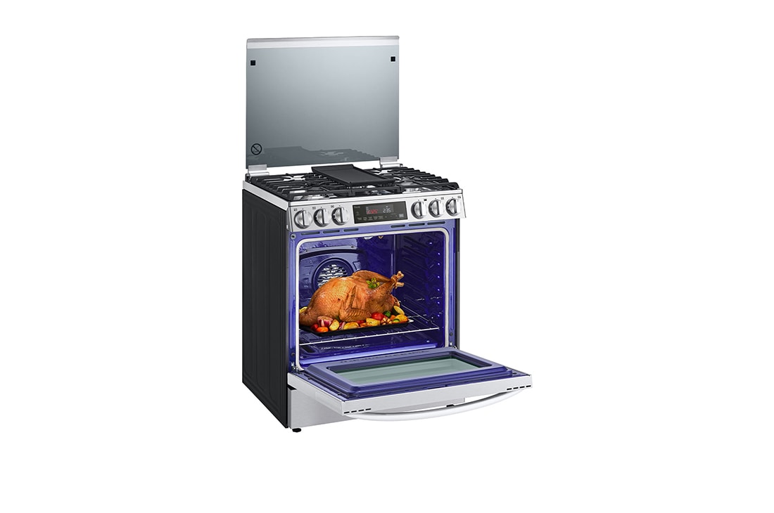 LG Estufa a Gas de 5.8 p³ LG InstaView™ 5/Triple Quemador Freidora de aire ThinQ™ EasyClean, LRGL5847S, LRGL5847S, thumbnail 11