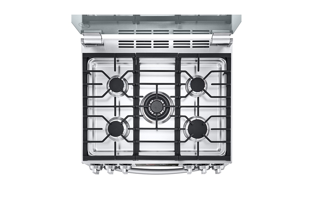LG Estufa a Gas de 5.8 p³ LG InstaView™ 5/Triple Quemador Freidora de aire ThinQ™ EasyClean, LRGL5847S, LRGL5847S, thumbnail 8