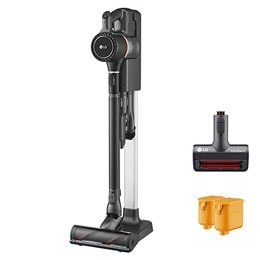 vista lateral de -45 grados en una estación de carga con 2 baterías recargables2