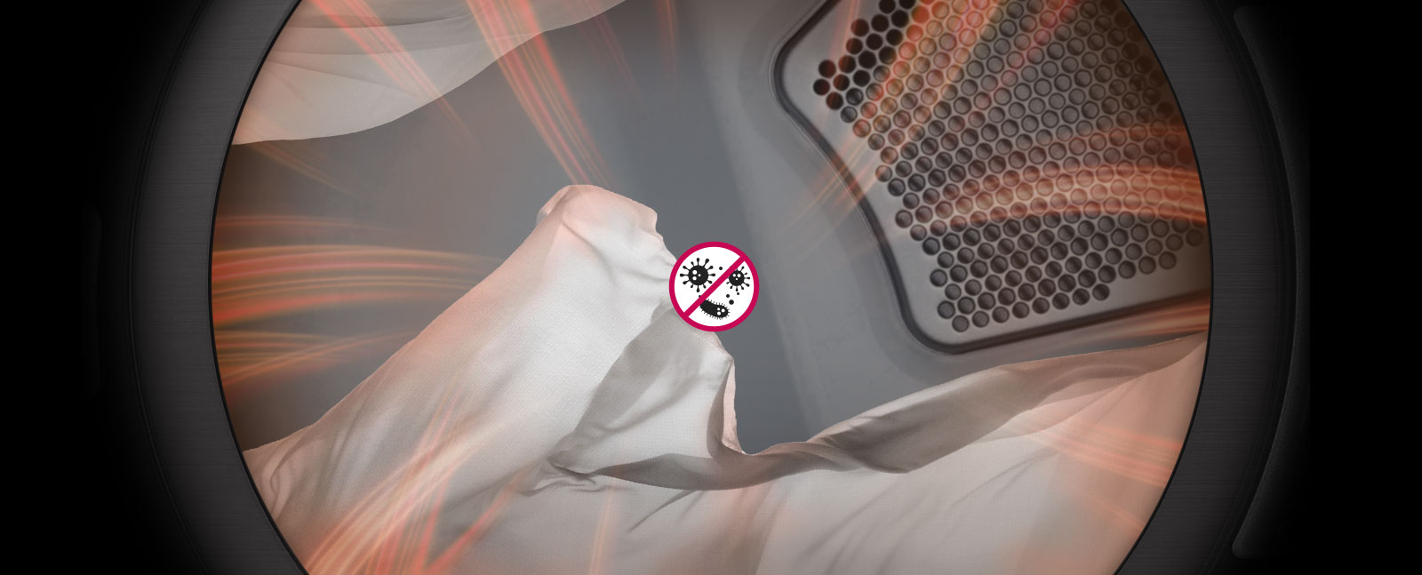 El ciclo antibacteriano reduce las bacterias con secado a alta temperatura.