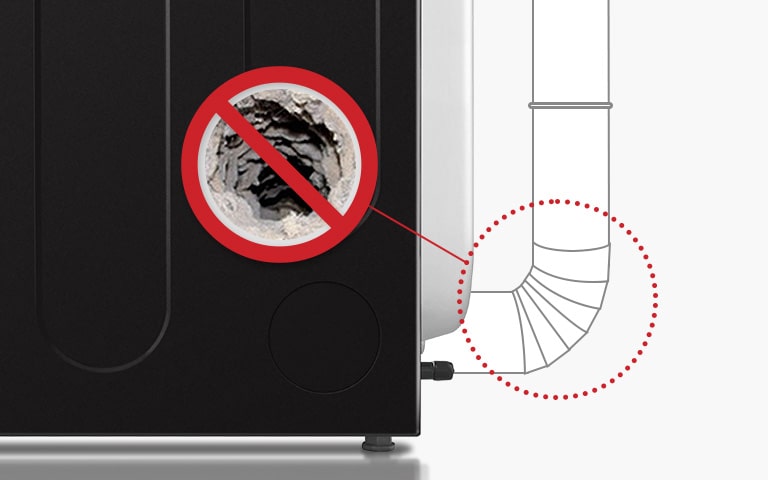 La tecnología Flow Sense evita la obstrucción en el conducto de la secadora.