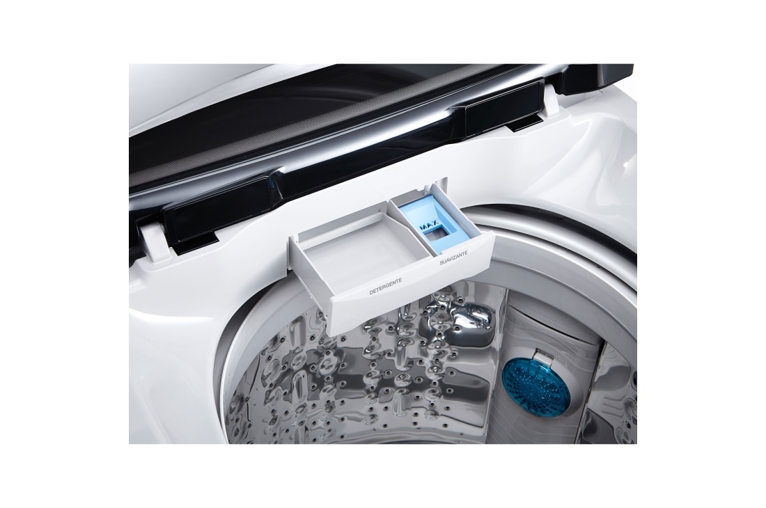 LG 18kg Lavadora Carga Superior, Smart Inverter, Smart Motion, TurboDrum™, Color Blanco, Imagen del dispensador de detergente de Lavadora de Carga Superior LG WT18WSBP con Smart Inverter | LG Ecuador, WT18WSBP, thumbnail 6