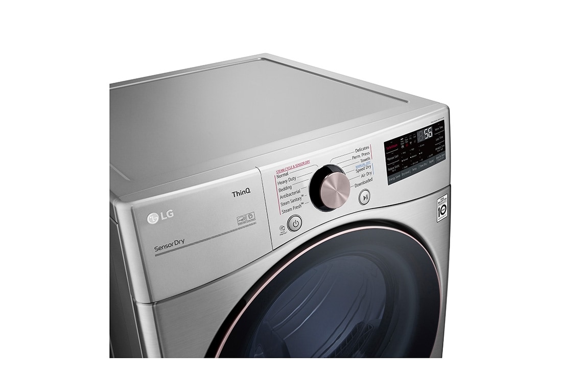 LG 22kg Secadora Eléctrica de Carga Frontal con TurboSteam™ & SmartThinQ(Wi-Fi), Color Stainless Steel, Puerta de Vidrio templado, DF22VV2SBRE, DF22VV2SBRE, thumbnail 8