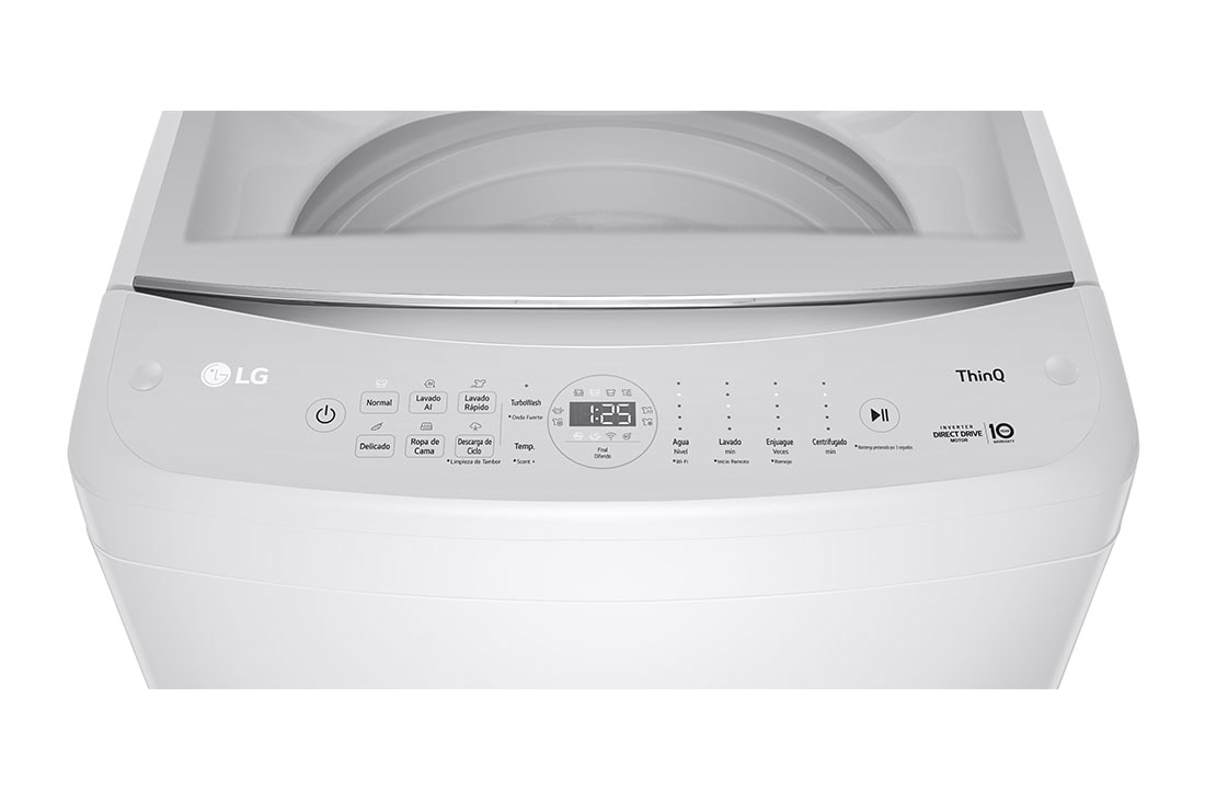LG Lavadora Carga Superior LG 21Kg Motor Inverter AI DD™ (AI) con TurboWash™ ThinQ™ Blanco, Top view, WT21BWV6, thumbnail 12