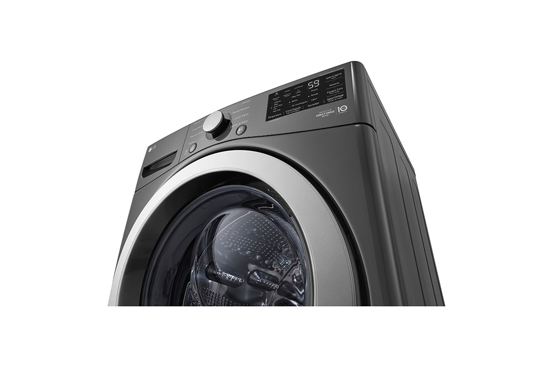 LG Lavadora Carga Frontal LG 25Kg  Direct Drive™ Inverter & Smart Diagnosis, Middle Black, left angle, WM25MV2S6W, thumbnail 7