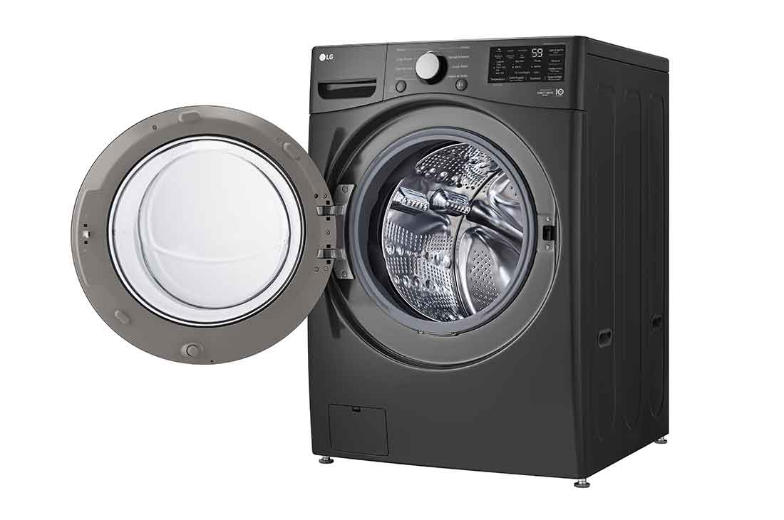 LG Lavadora Carga Frontal LG 25Kg  Direct Drive™ Inverter & Smart Diagnosis, Middle Black, drum open, WM25MV2S6W, thumbnail 13