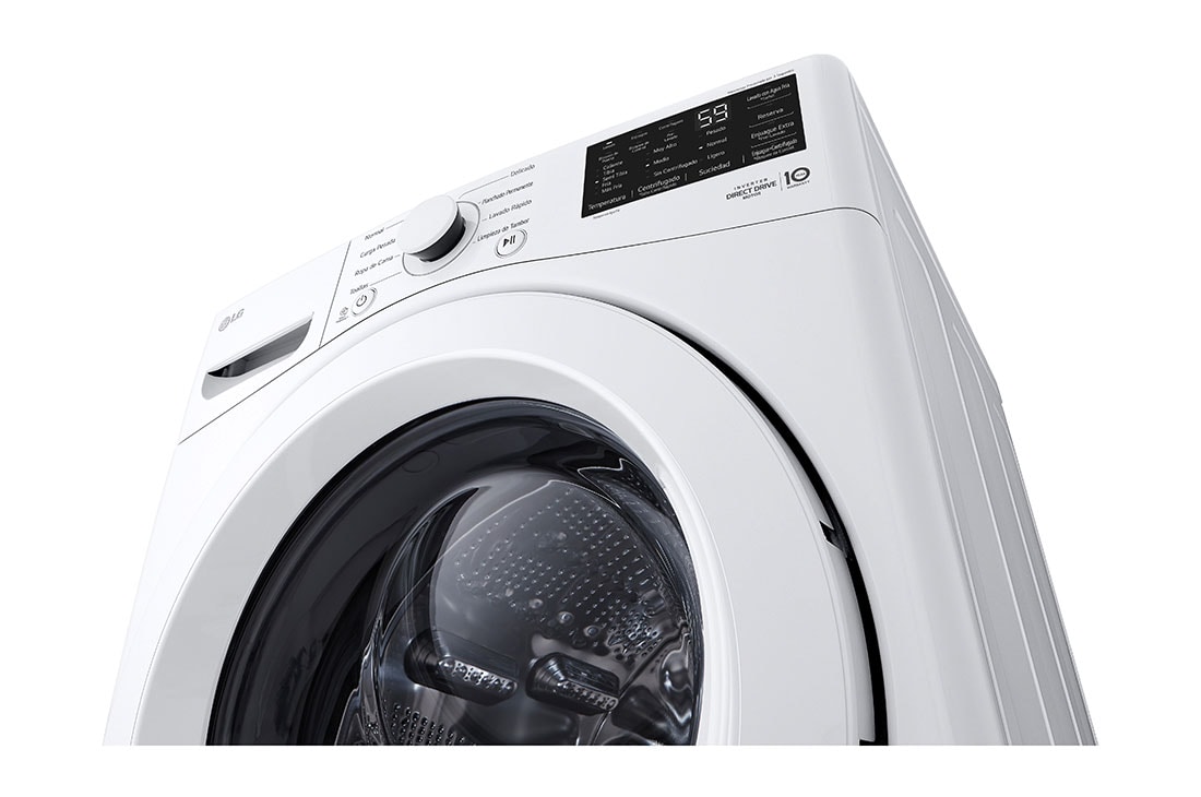 LG Lavadora Carga Frontal LG 25Kg  Direct Drive™ Inverter & Smart Diagnosis, Blanco, down view, WM25WV2S6W, thumbnail 7