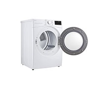 LG Secadora Carga Frontal a Gas LG 7.4 cu.ft Sensor Dry Smart Diagnosis™ Blanco, side open view, DF50WV2S6W, thumbnail 11