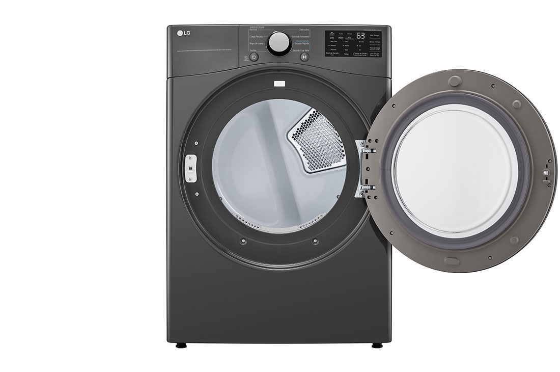 LG Secadora Eléctrica Carga Frontal 7.4pᶟ Sensor Dry Smart Diagnosis™ Middle Black, open door-view, DF50MV2S6WE, thumbnail 2