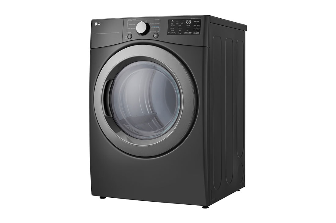 LG Secadora Carga Frontal a Gas LG 7.4 cu.ft Sensor Dry Smart Diagnosis™ Middle Black, -30 deg view, DF50MV2S6W, thumbnail 9