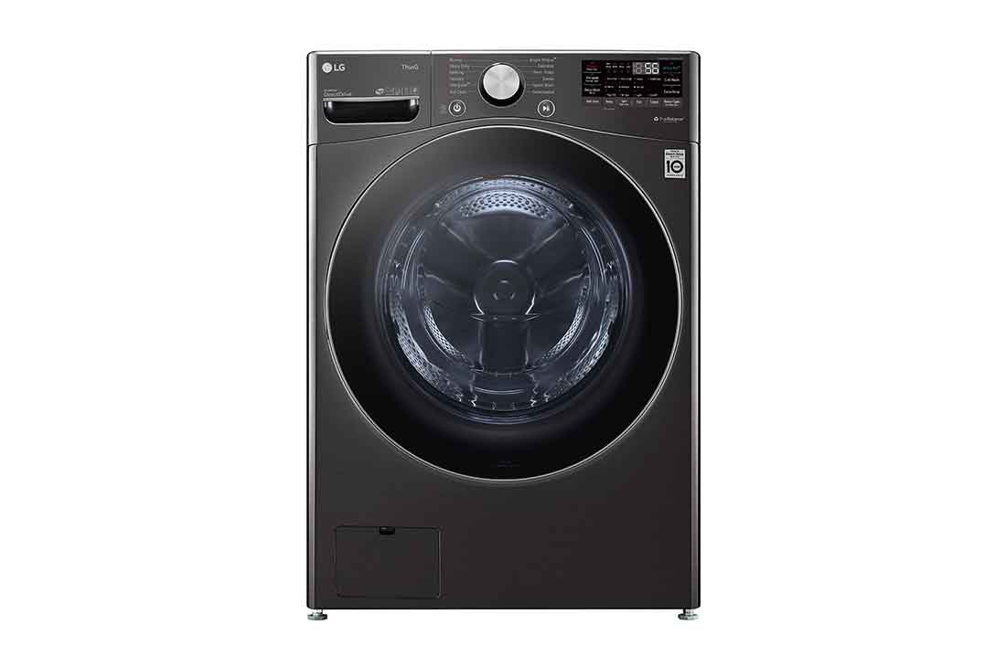 LG Lavadora Carga Frontal 25kg/55lbs LG WM25BV2S6BR TurboWash™ 360° Black Steel, Perspective view, WM25BV2S6BR