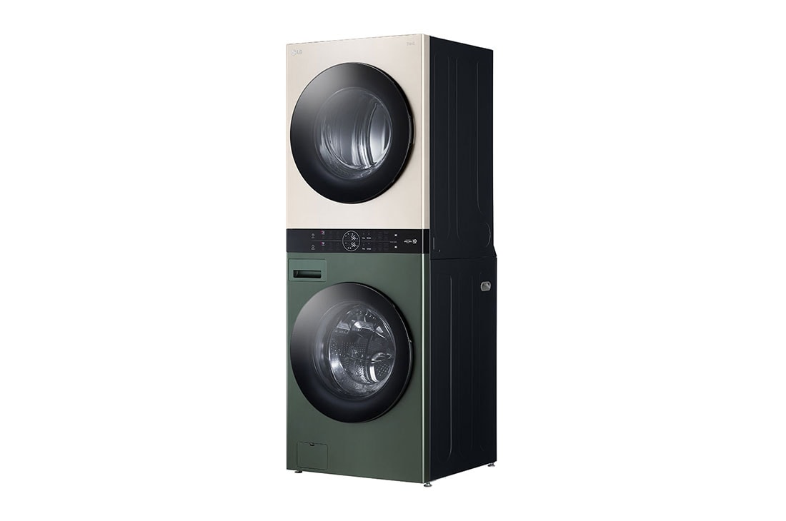 LG Torre de lavado WashTower™ LG 25Kg(lavado) / 22Kg (Modelo a Gas.) Carga Frontal Inverter AI DD™ ThinQ Color: Beige / Verde, Frontal (únicamente la puerta frontal de la secadora está abierta), WK25GBS6, thumbnail 12