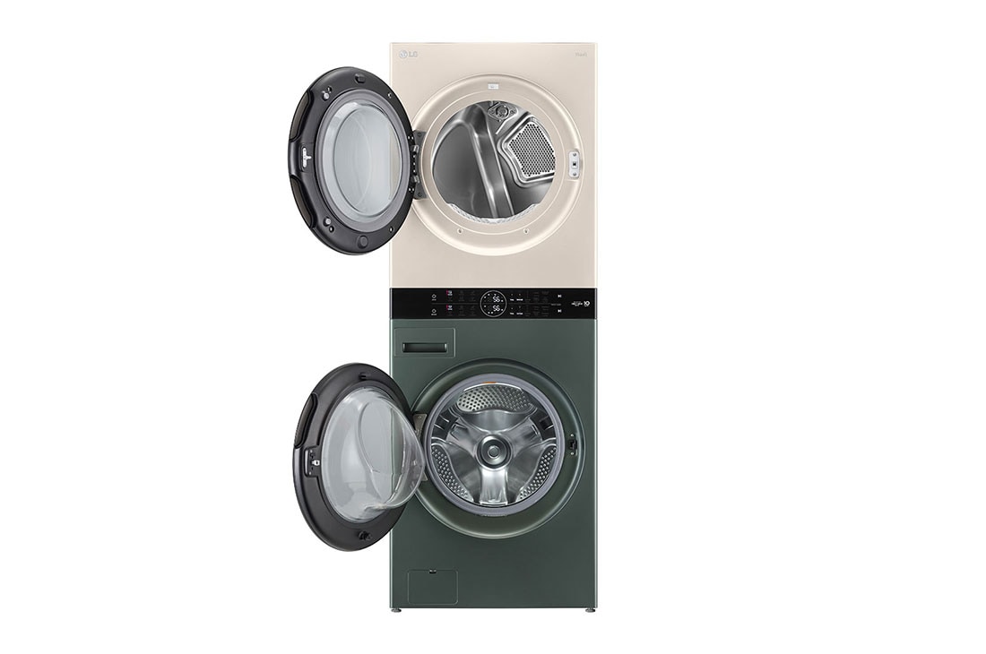 LG Torre de lavado WashTower™ LG 25Kg(lavado) / 22Kg (Modelo a Gas.) Carga Frontal Inverter AI DD™ ThinQ Color: Beige / Verde, Vista cercana de la entrada del detergente, WK25GBS6, thumbnail 5