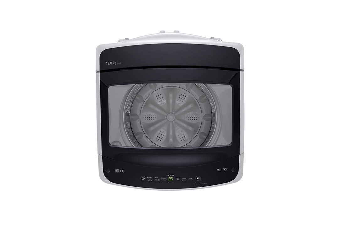LG Lavadora Carga Superior 19KG  Smart Diagnosis™ TurboDrum™ Gris , Top corner view, WT19DVTM, thumbnail 3