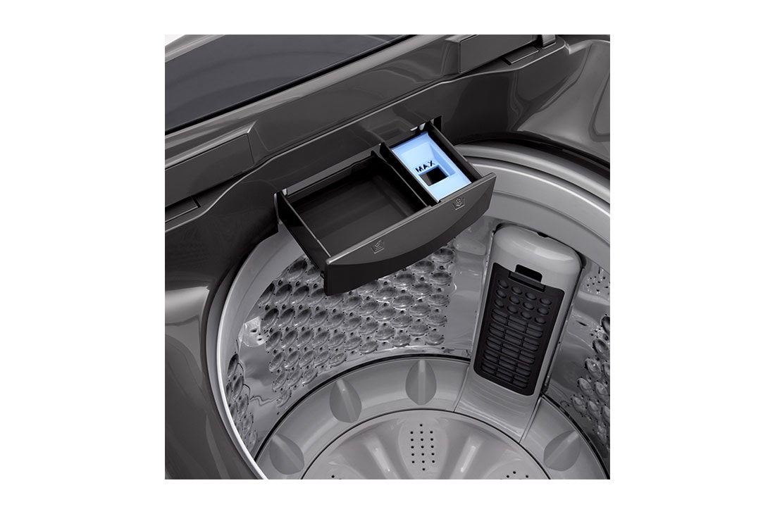 LG Lavadora Carga Superior 19Kg TurboDrum™ Smart Diagnosis™ color Middle Black, Drum view, WT19MVTM, thumbnail 3