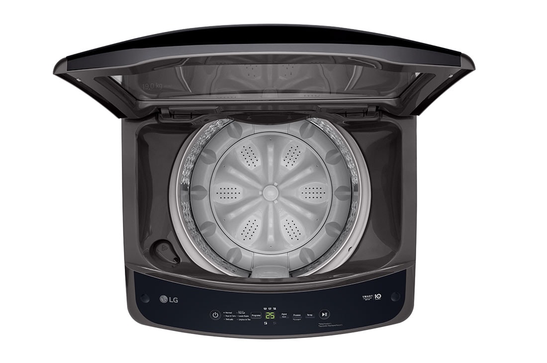 LG Lavadora Carga Superior 19Kg TurboDrum™ Smart Diagnosis™ color Middle Black, right view, WT19MVTM, thumbnail 7