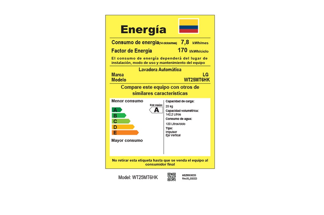 LG Lavadora LG Carga Superior Inverter DD™ 25kg, Energia label , WT25MT6HK, thumbnail 12