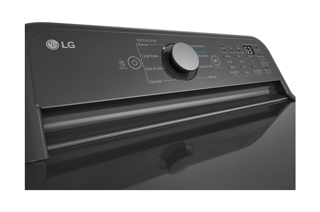 LG Secadora de gas LG con Sensor de secado Sensor Dry y Autodiagnóstico SmartDiagnosis™, capacidad 25 Kg - Color Negro, panel, DT25MTGK, thumbnail 6