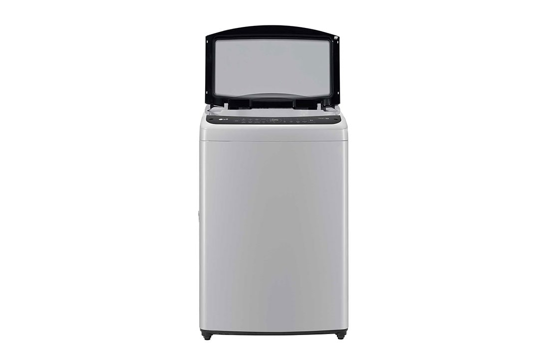 LG Lavadora de 19 kg carga superior con AI DD, Gris, front view top door open, WT19DV6T, thumbnail 2