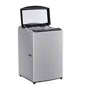 LG Lavadora de 19 kg carga superior con AI DD, Gris, side view top door open, WT19DV6T, thumbnail 4