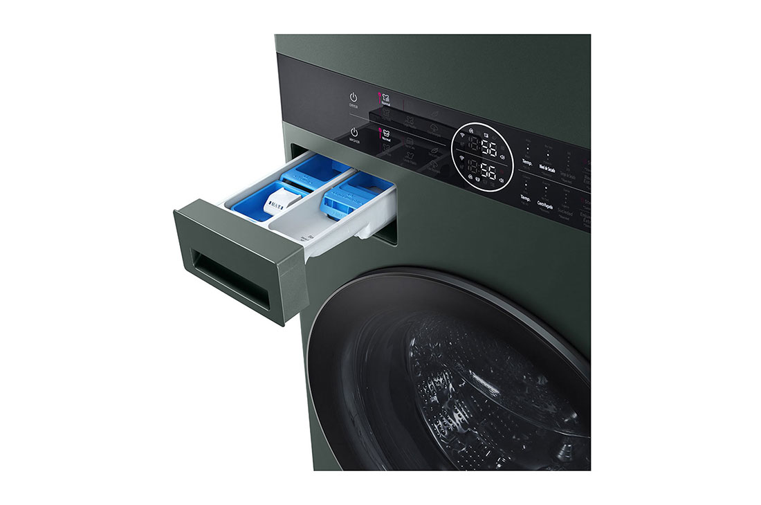 LG Torre de lavado WashTower™ LG 25Kg(lavado) / 22Kg (Modelo a Gas) Carga Frontal Inverter AI DD™ ThinQ Color: Green / Green, Lado izquierdo (luz apagada), WK25GGS6, thumbnail 11