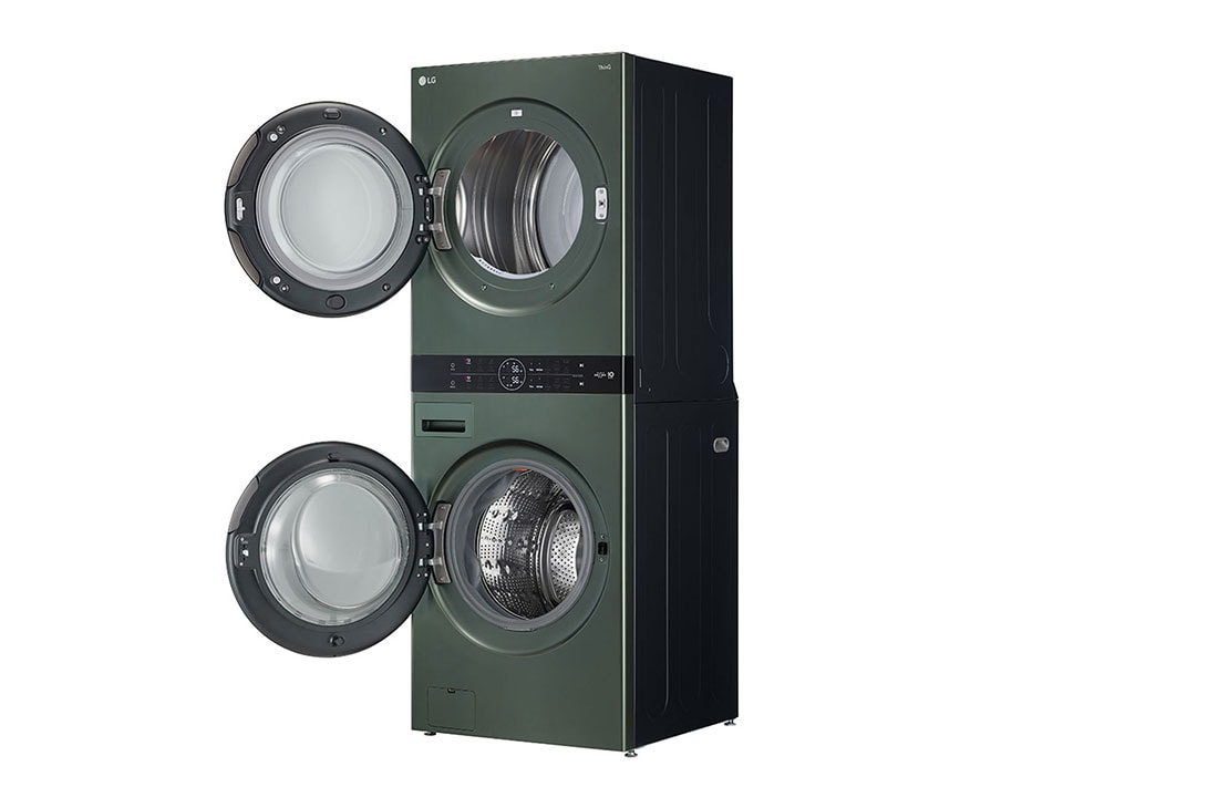 LG Torre de lavado WashTower™ LG 25Kg(lavado) / 22Kg (Modelo a Gas) Carga Frontal Inverter AI DD™ ThinQ Color: Green / Green, Vista cercana de la entrada del detergente, WK25GGS6, thumbnail 5
