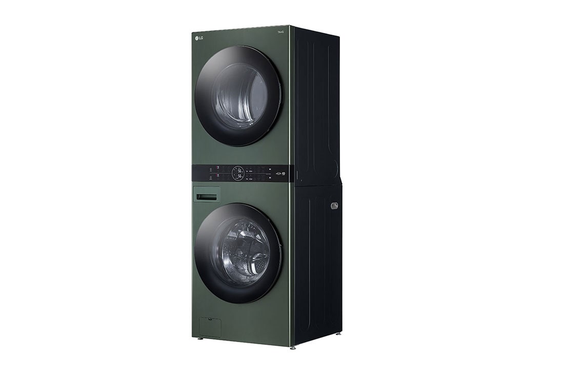 LG Torre de lavado WashTower™ LG 25Kg(lavado) / 22Kg (Modelo a Gas) Carga Frontal Inverter AI DD™ ThinQ Color: Green / Green, Lado derecho (con dos puertas cerradas para secadora y lavadora), WK25GGS6, thumbnail 9