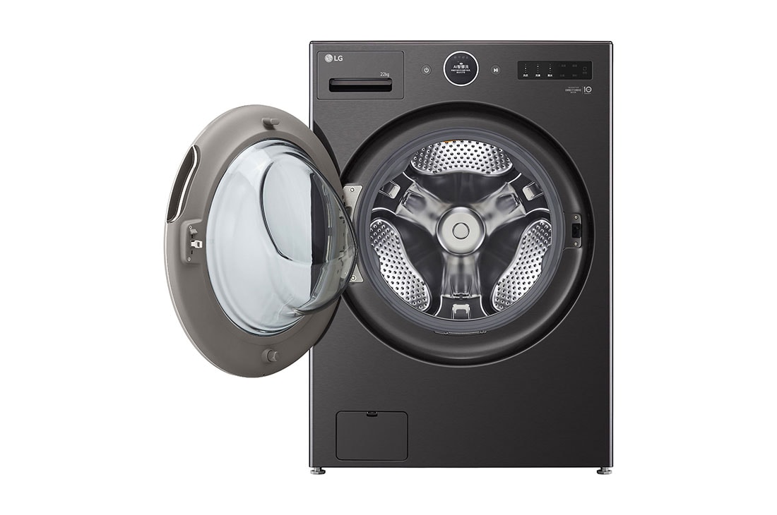 LG 22kg AI DD™ TurboWash360™ Washing Machine with Steam™ in Black Steel, Front Open, WM23BFXS6, thumbnail 2