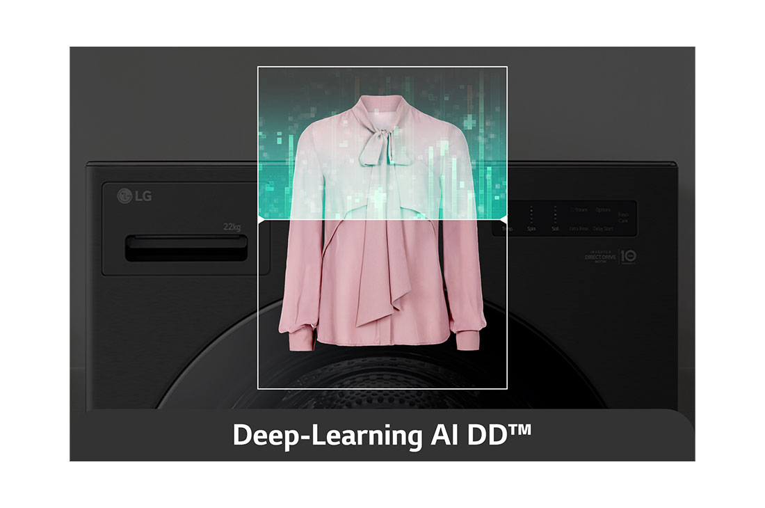 LG 22kg AI DD™ TurboWash360™ Washing Machine with Steam™ in Black Steel, USP 2(Deep-Learning AI DD), WM23BFXS6, thumbnail 4