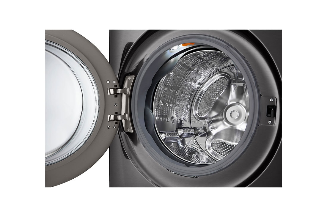 LG 22kg AI DD™ TurboWash360™ Washing Machine with Steam™ in Black Steel, Drum Detail, WM23BFXS6, thumbnail 7