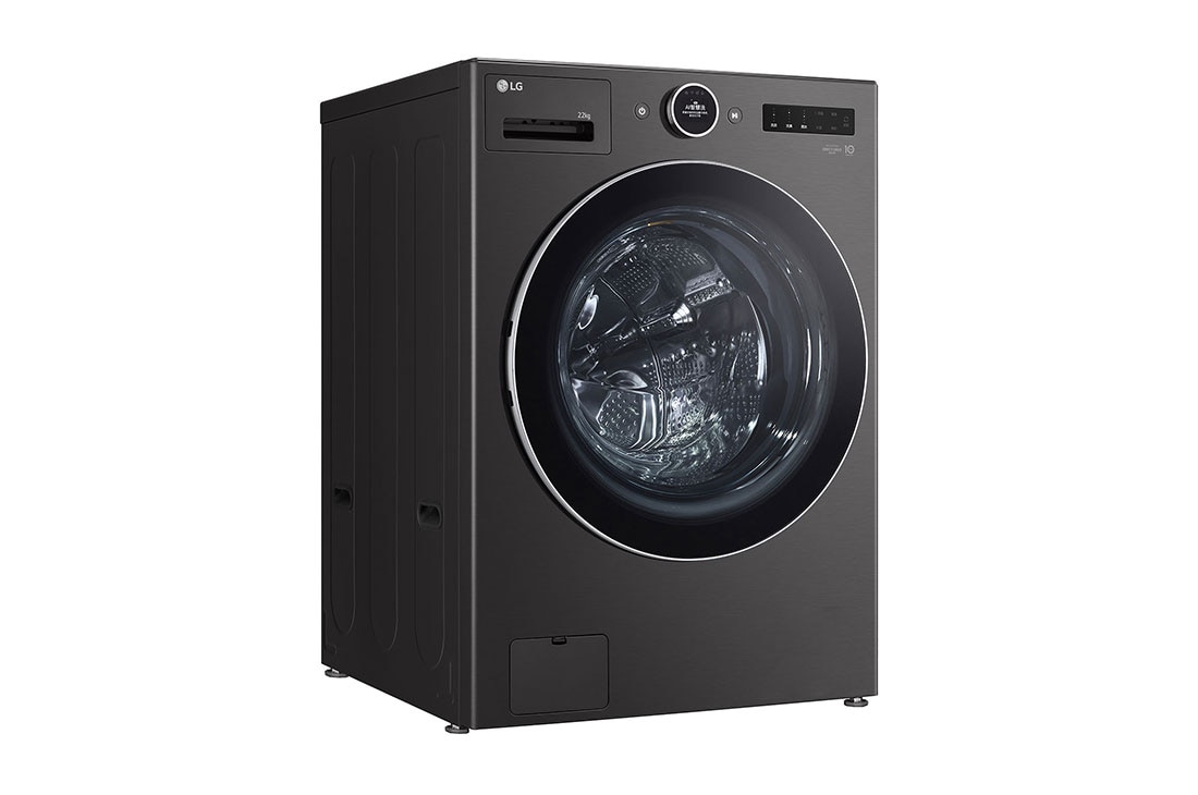 LG 22kg AI DD™ TurboWash360™ Washing Machine with Steam™ in Black Steel, Left Side, WM23BFXS6, thumbnail 11