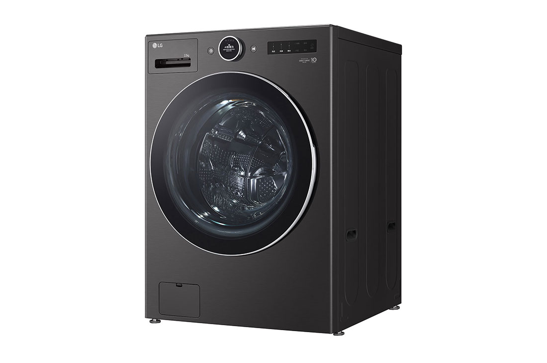 LG 22kg AI DD™ TurboWash360™ Washing Machine with Steam™ in Black Steel, Right Side, WM23BFXS6, thumbnail 12