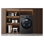 LG 22kg AI DD™ TurboWash360™ Washing Machine with Steam™ in Black Steel, Lifestyle, WM23BFXS6, thumbnail 14
