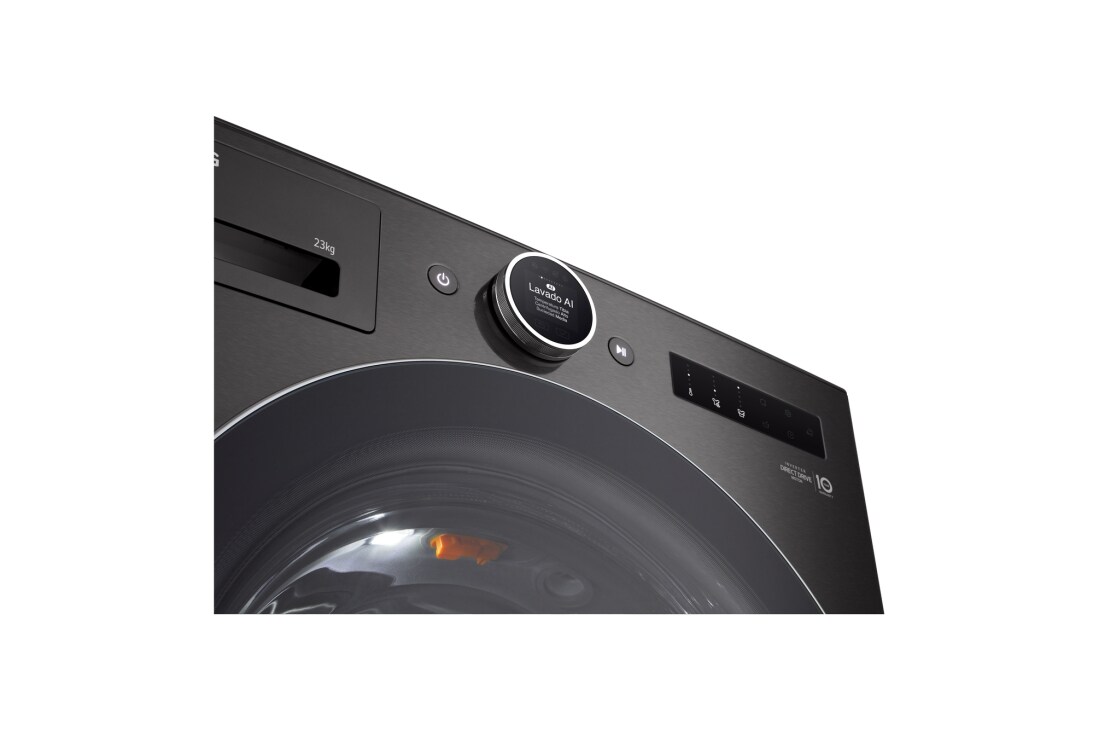 LG 22kg AI DD™ TurboWash360™ Washing Machine with Steam™ in Black Steel, WM23BFXS6, thumbnail 7