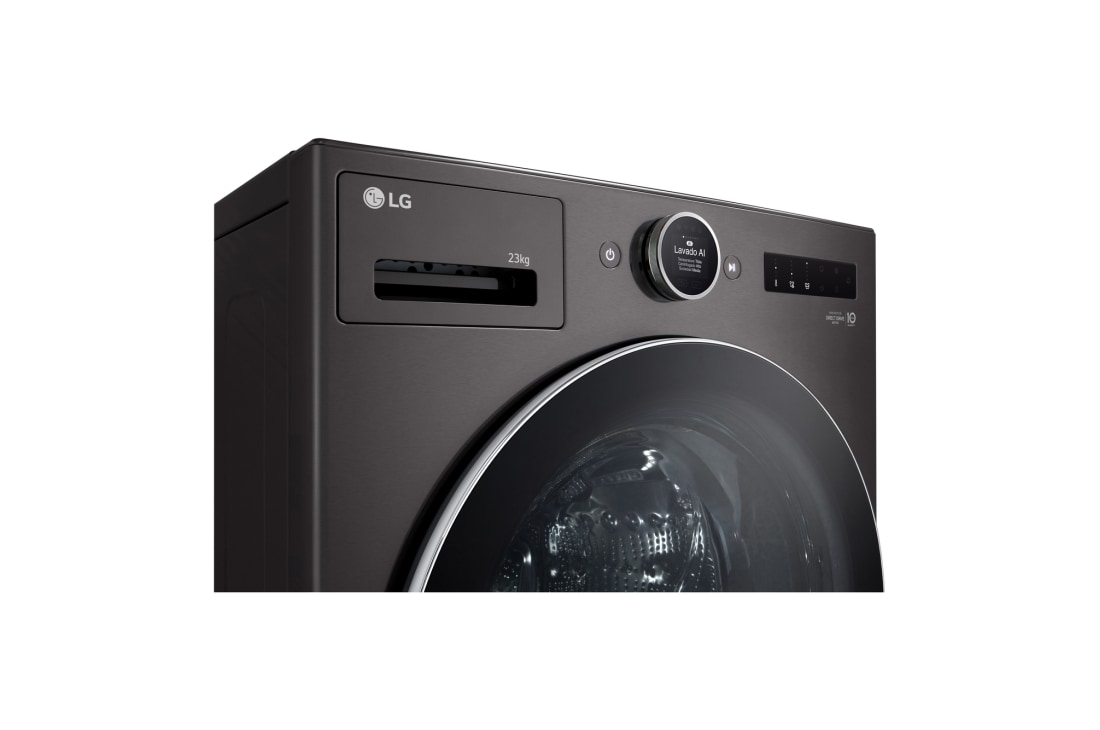 LG 22kg AI DD™ TurboWash360™ Washing Machine with Steam™ in Black Steel, WM23BFXS6, thumbnail 8