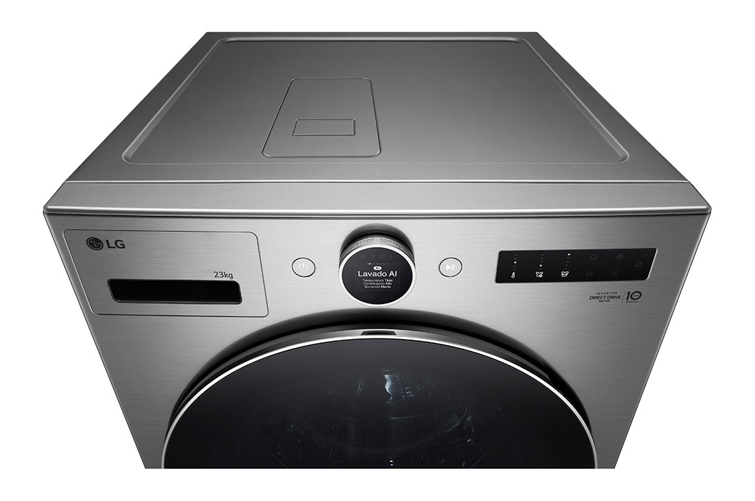 LG Lavadora 22 kg TurboWash360™ AI DD™ con vapor, Top angle view, WM23VFXS6, thumbnail 8
