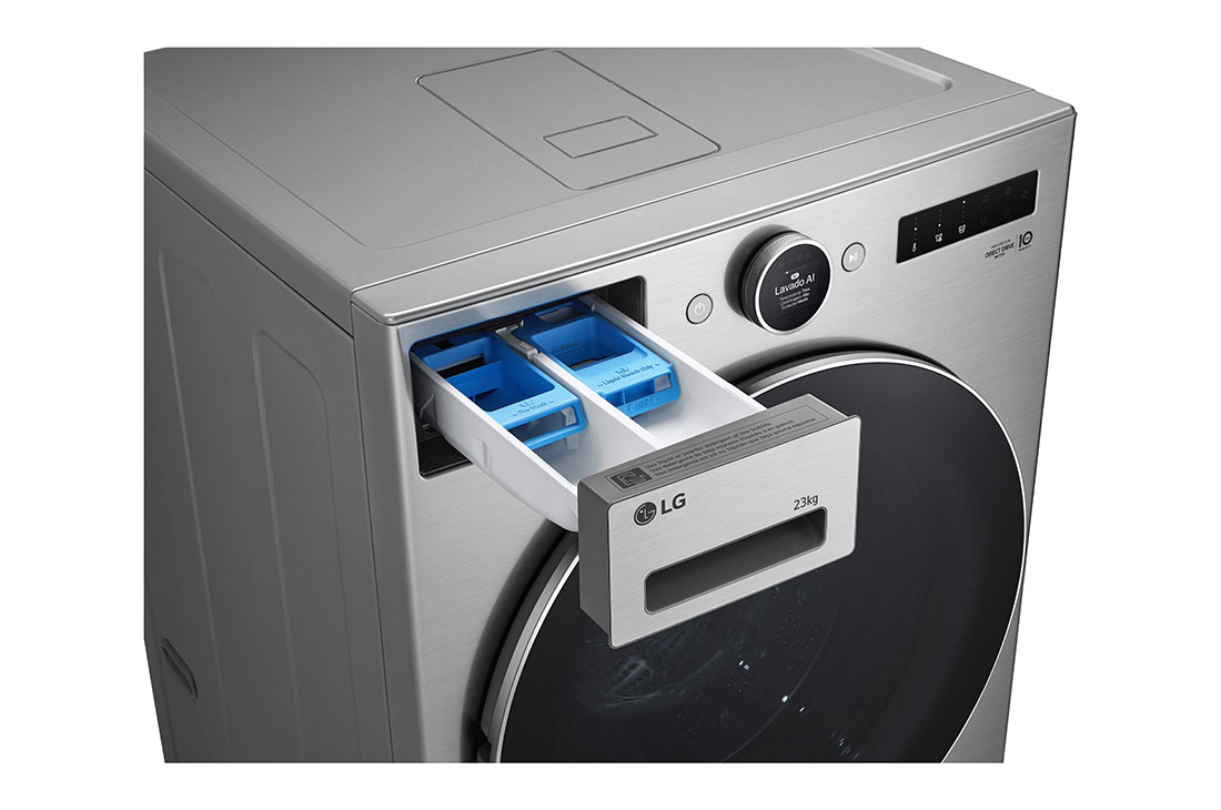 LG Lavadora 22 kg TurboWash360™ AI DD™ con vapor, Top detergent port view, WM23VFXS6, thumbnail 9